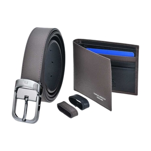 Tumbled Wallet & Tumbled Belt (Silver Buckle) Gift Set